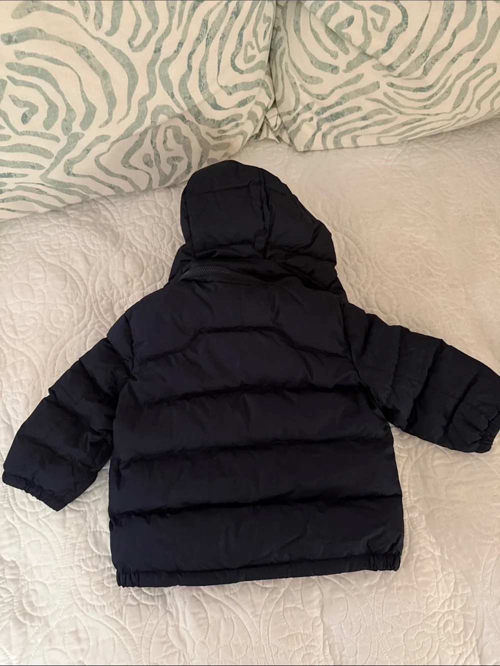 Ralph Lauren Navy Hooded Puffer Jacket with Red Pony